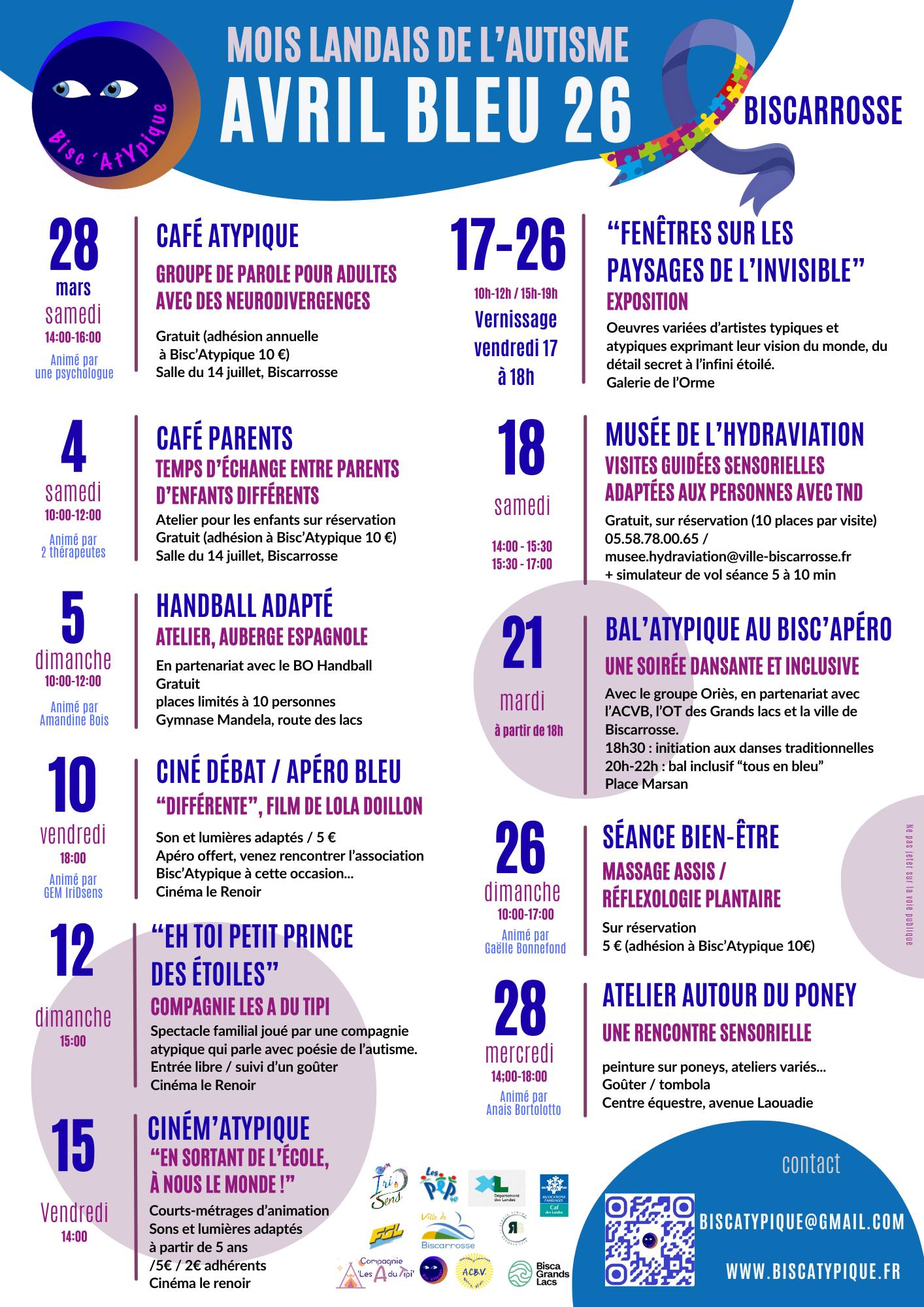 Programme du mois de l'autisme landais en 2026