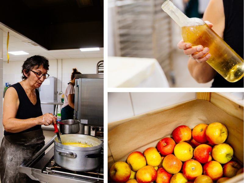 Michelle qui cuisine avec des produits bio