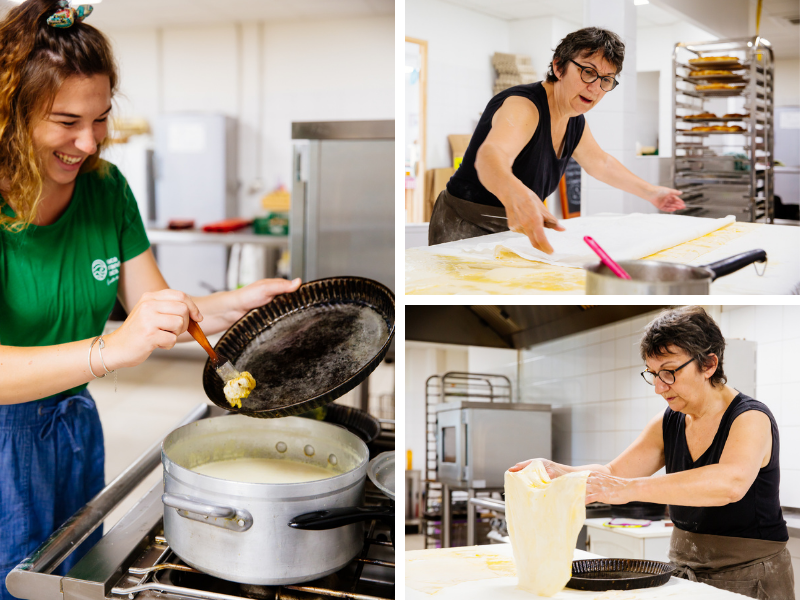 Le moule est beurré, Michelle s'attaque au pliage de la tourtière