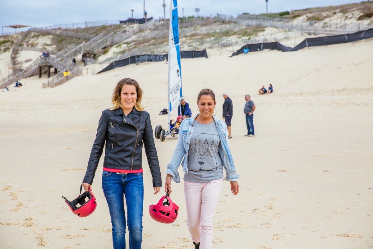 Char à voile sur les plages océanes de Biscarrosse