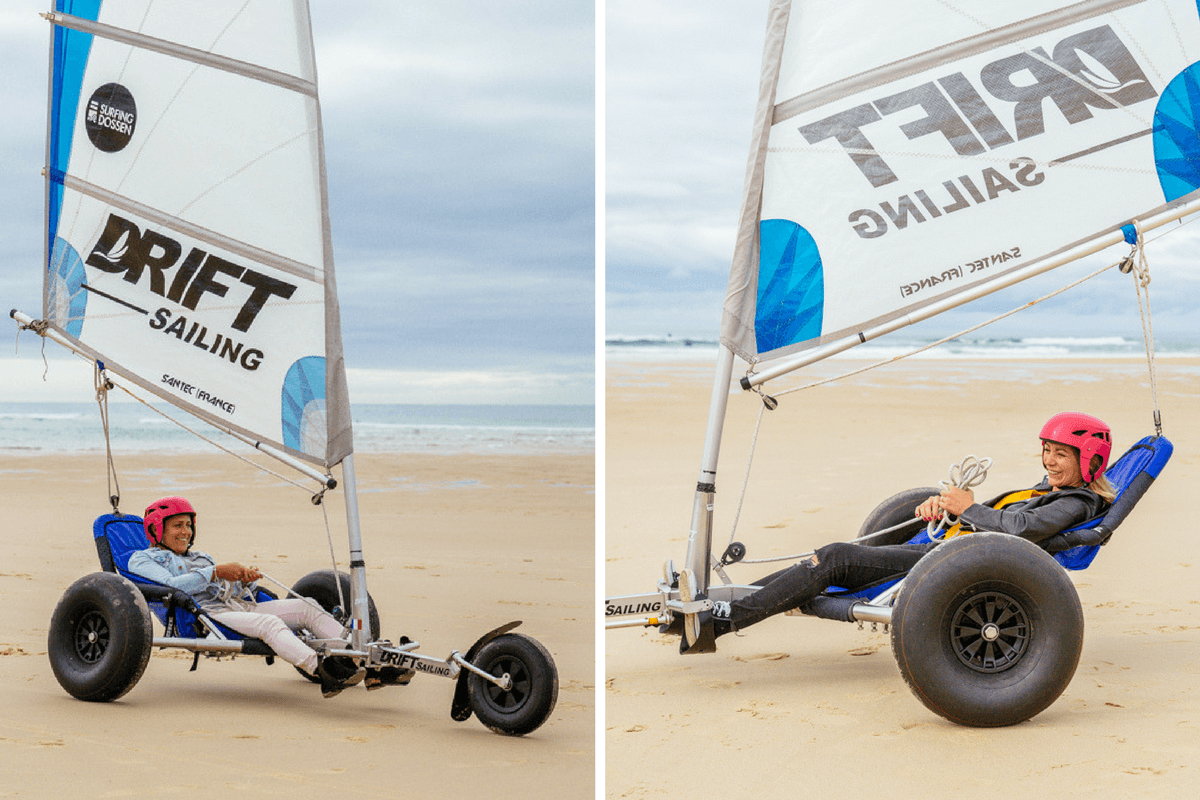 Char à voile sur les plages océanes de Biscarrosse
