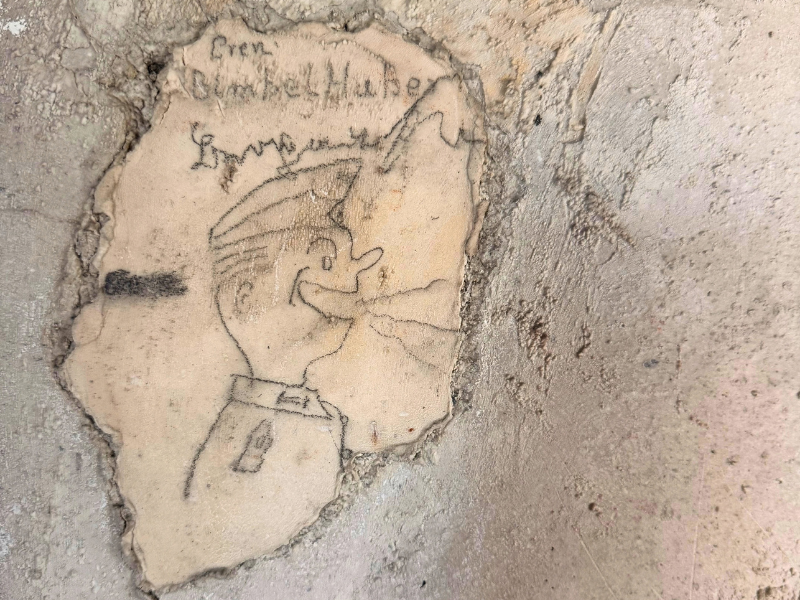 Le dessin d'un soldat allemand retrouvé dans le Cinéma de Biscarrosse