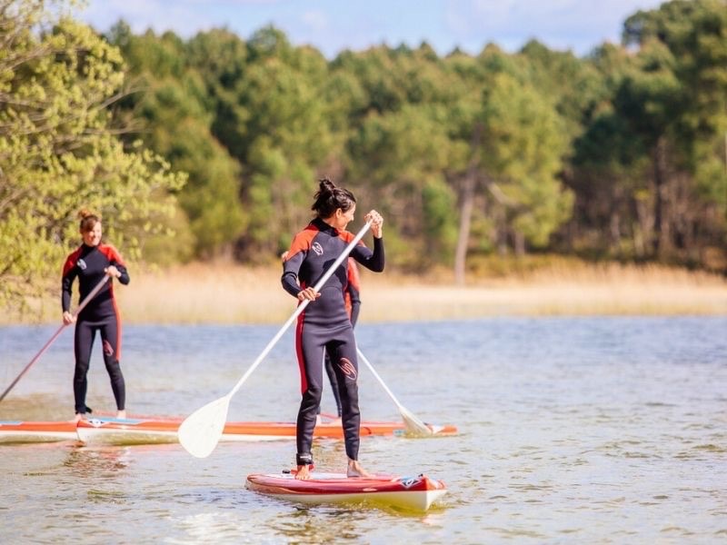 Session paddle en hiver sur les Grands Lacs landais