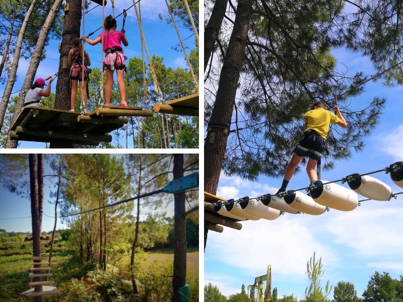 Le parc accrobranche Parentis Aventure sur les abords du Lac Sud dans les Landes