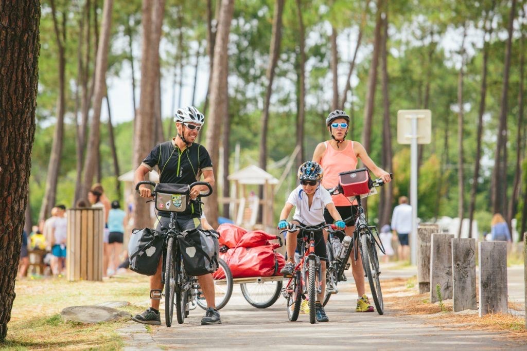 vélo sur les pistes cyclables de Parentis