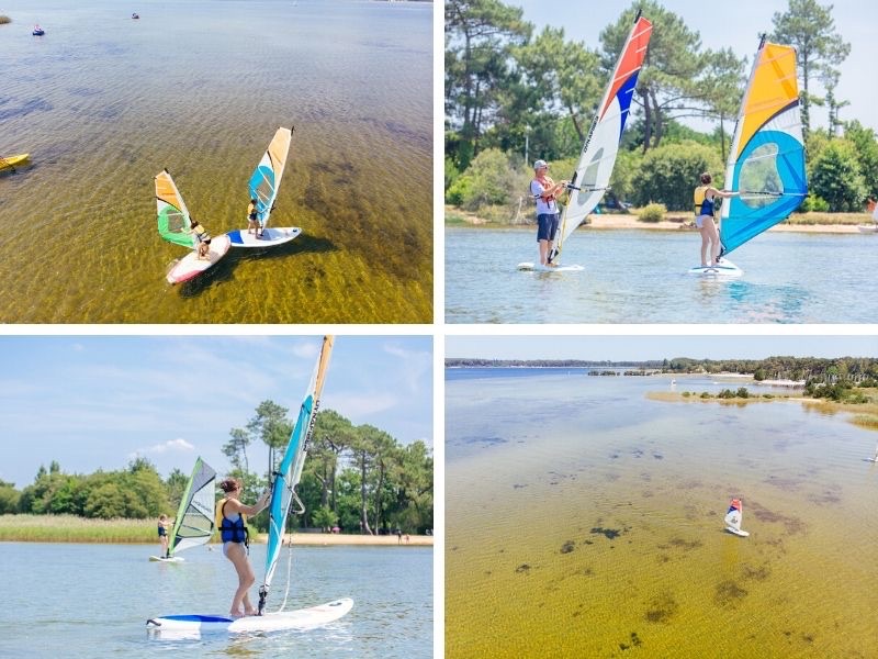 Planche à voile, lac de Sanguinet