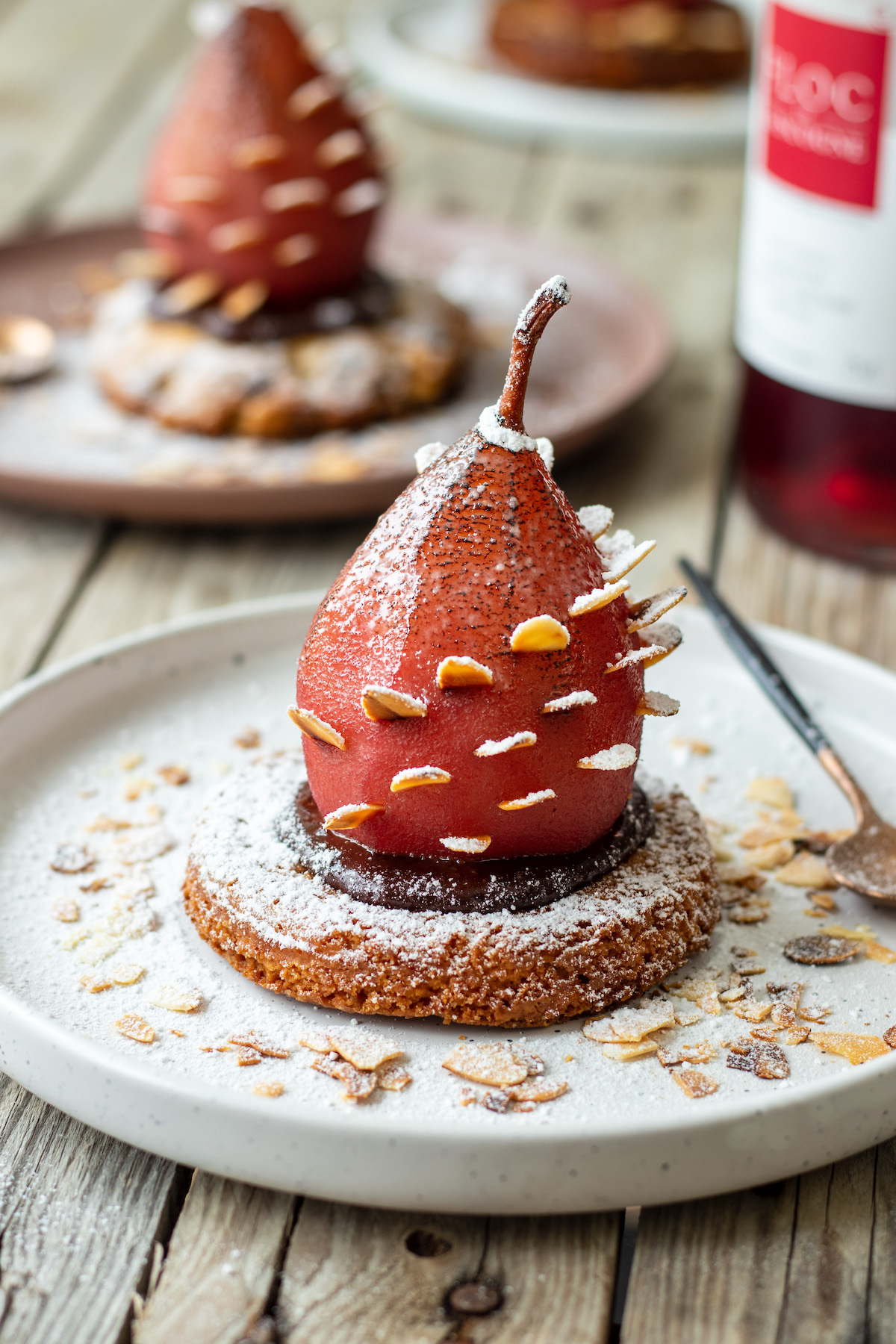 poire pochee au floc de gascogne