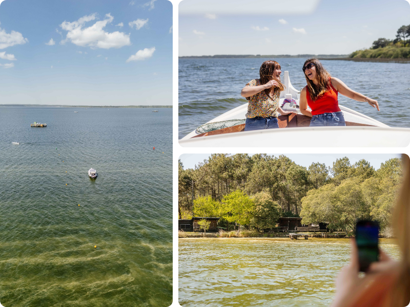Promenade en bateau sur le lac de Biscarrosse