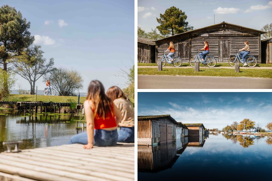 Les hangars à bateaux du Port de Gastes 