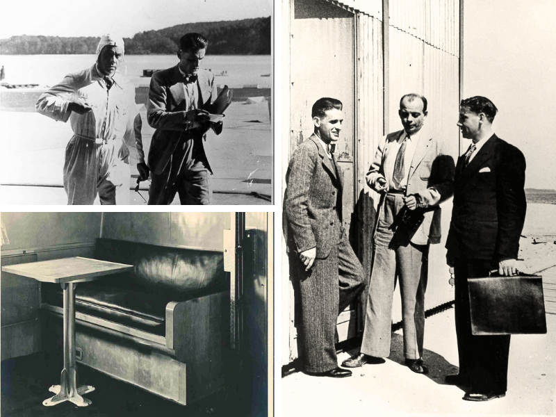 La table de Henri Guillaumet et Saint-Exupery du cinéma de Biscarrosse