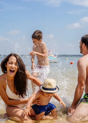 Famille au lac de Biscarrosse