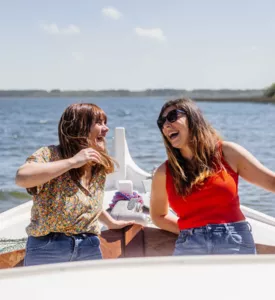 On a fait une balade en bateau sur le Lac Sud (Biscarrosse-Parentis)