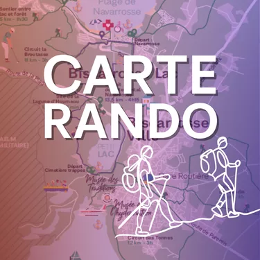 Carte des randonnées à faire à Biscarrosse et autour des Grands Lacs Carte des randonnées à faire à Biscarrosse et autour des Grands Lacs