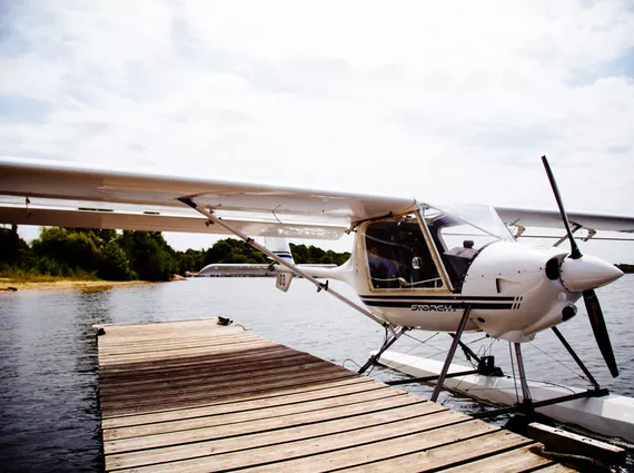 Décollage en hydravion sur le lac de Biscarrosse